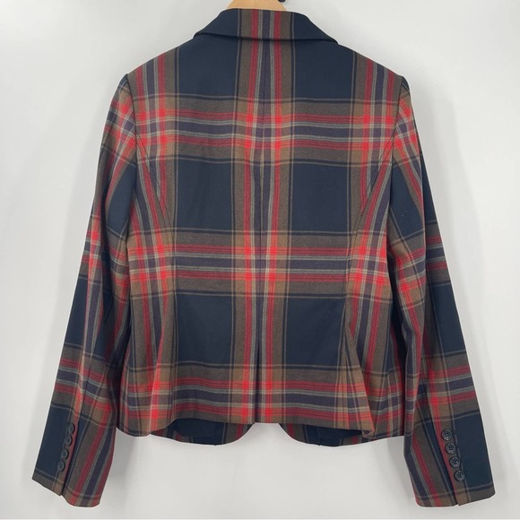 OUTBACK RED Blazer Jacket Plaid Prep Academia Business Casual Office Work Large - Picture 2 of 12
